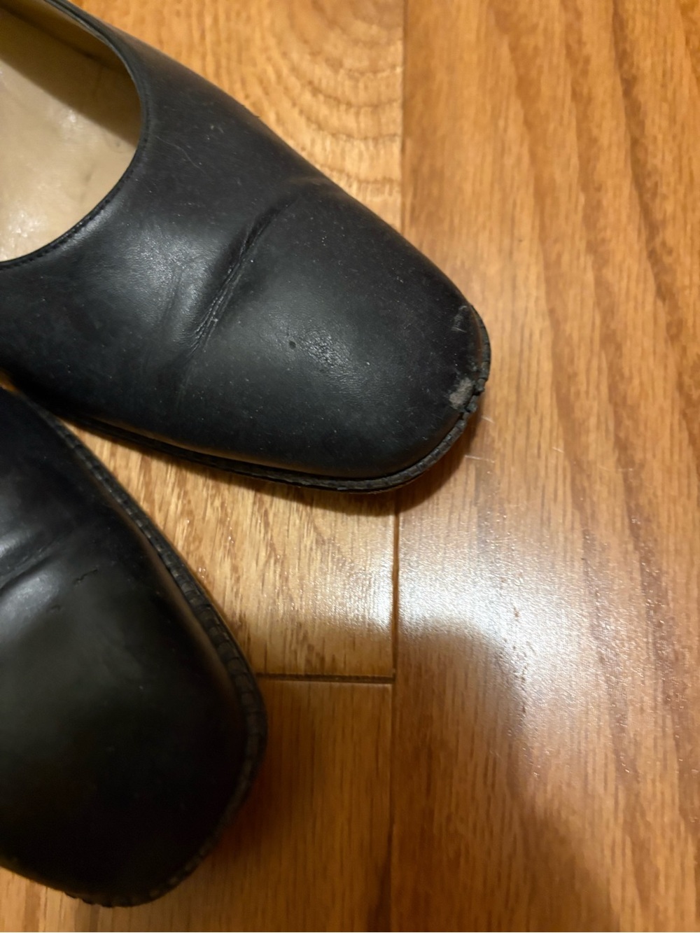 Vintage Ferragamo Black Leather Block Heels - Picture 7 of 11